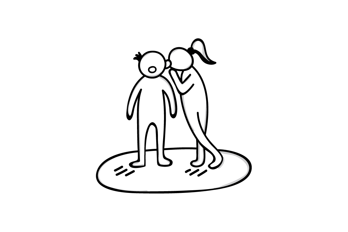 Two people confiding about IVF